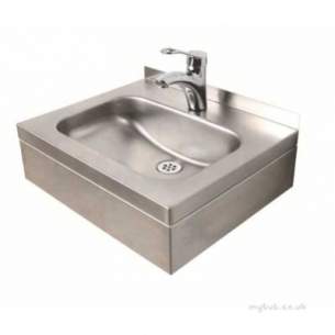 Twyford Stainless Steel -  Wall Hung Basin 500 Including Apron 1 Tap Hole Ps4032ss